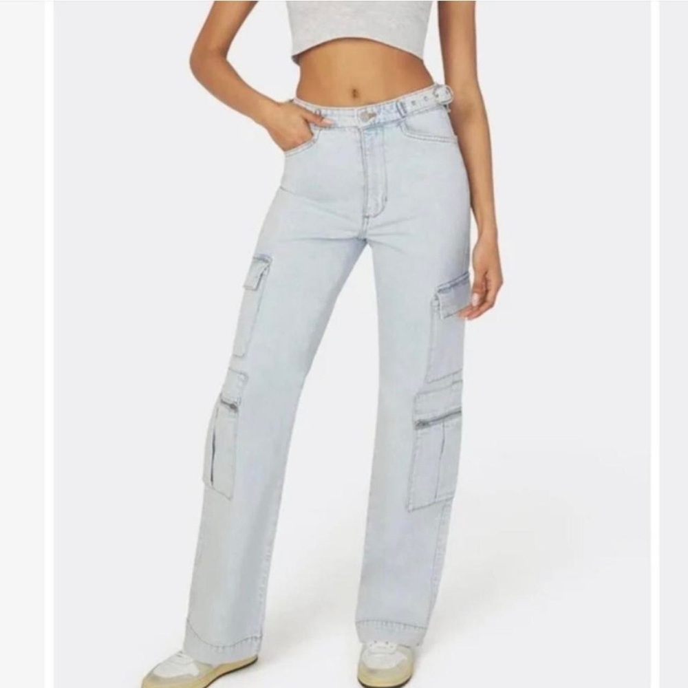 We Wore What Denim Straight Leg Cargo Jeans 28